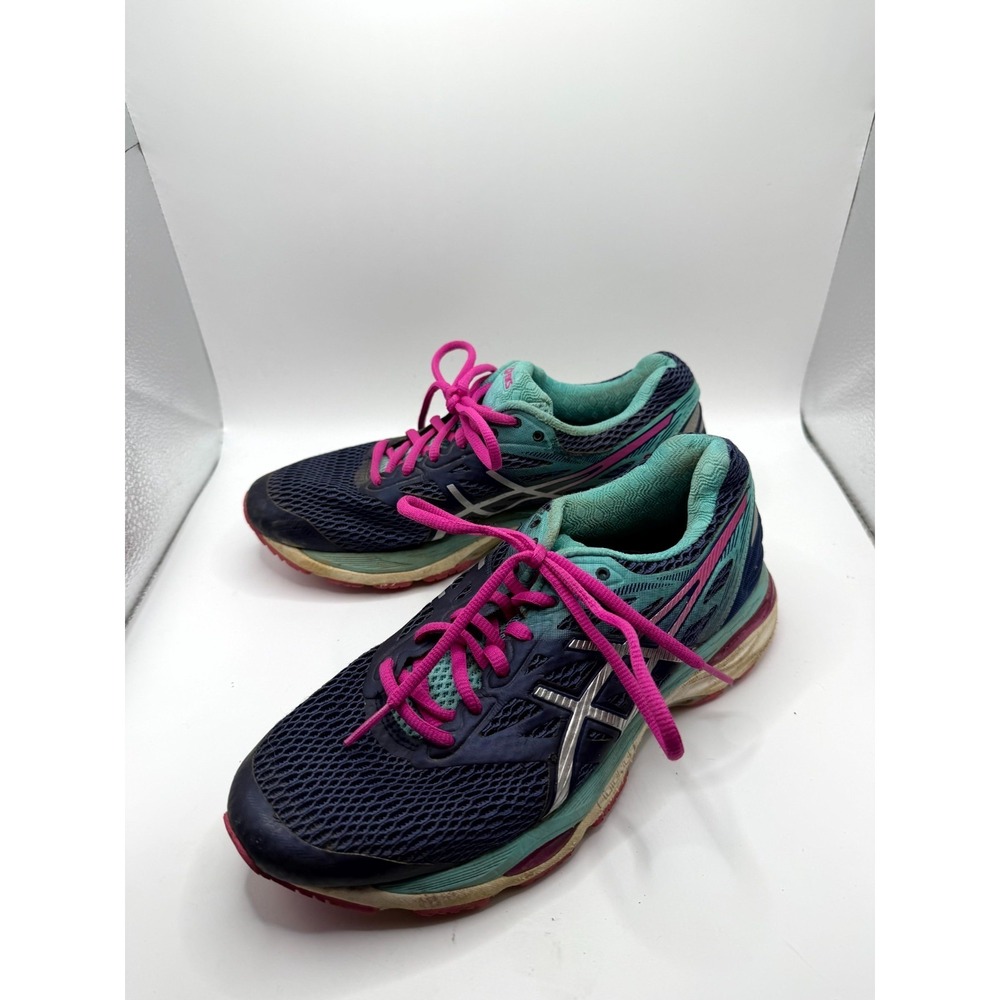 ASICS Gel-Cumulus 18 T6C8N Womens 7 Sneakers Indigo Blue Pink Running Shoes